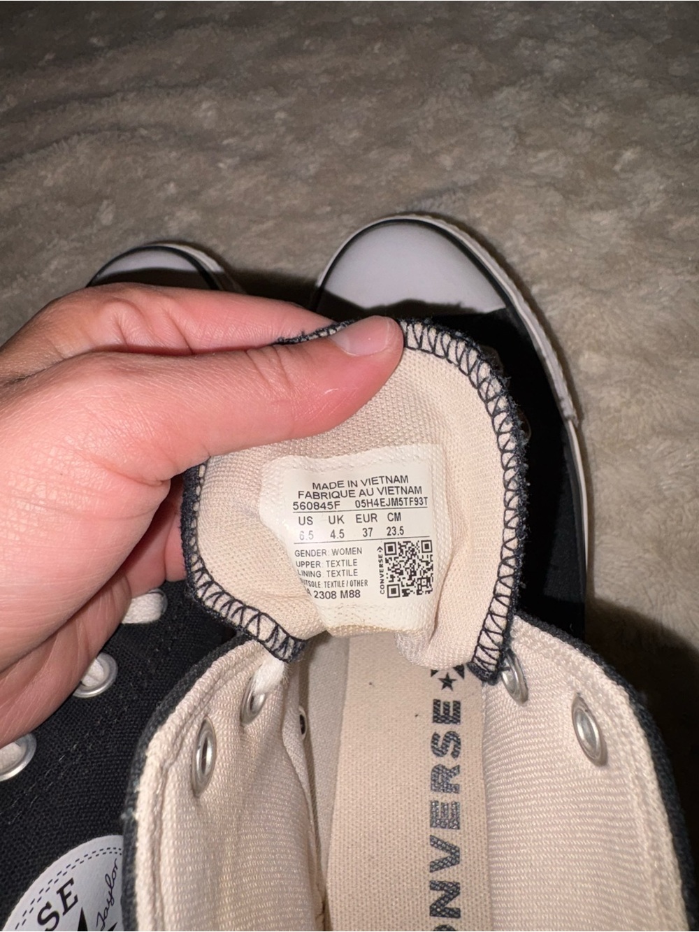 Converse High Top Sneakers - Black & White - Picture 10 of 10